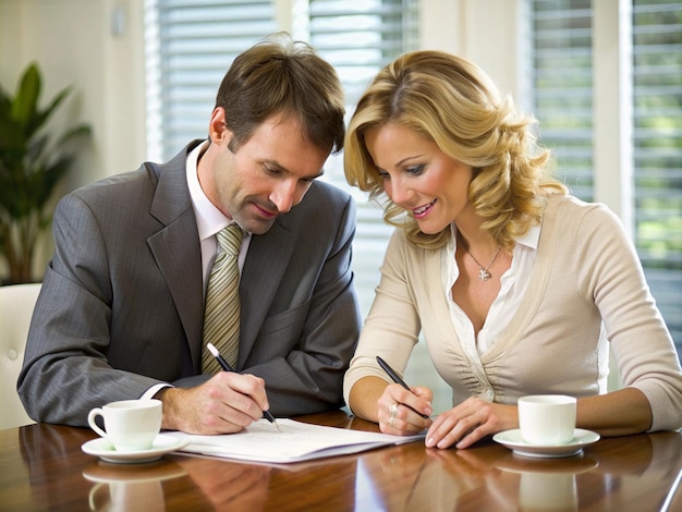 The husband helps his wife by drafting contracts or agreements for her business deals