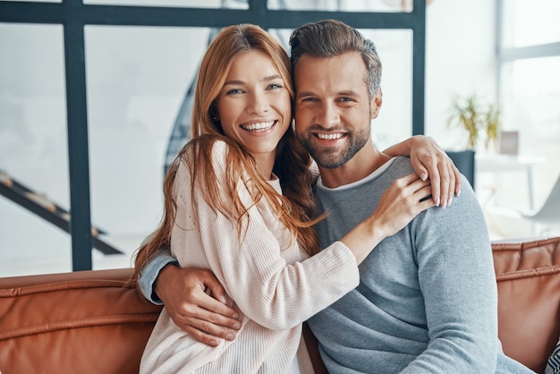 Husband and wife spending time together at home