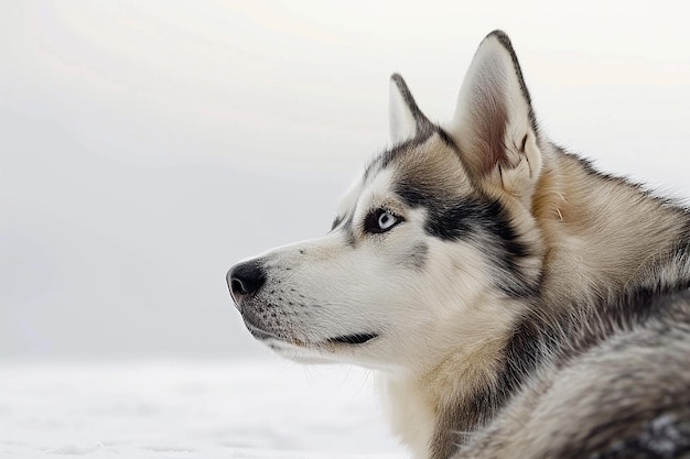 Photo a husky dog with a black nose and a white nose