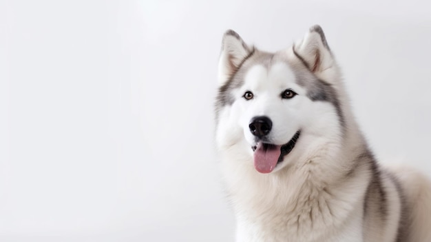 A husky dog with a white background