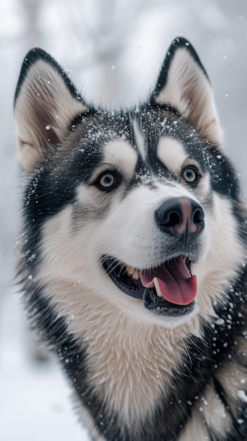 Husky Portrait in Winter Wonderland