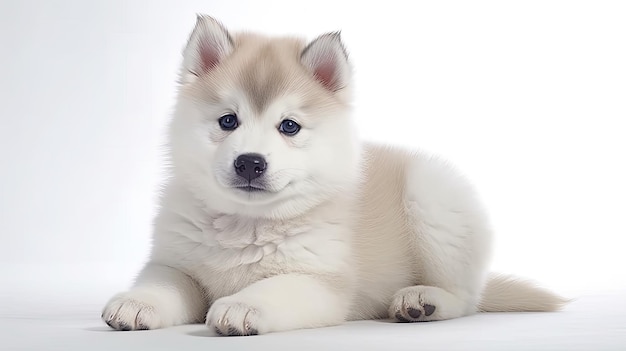 Husky puppy on a white background