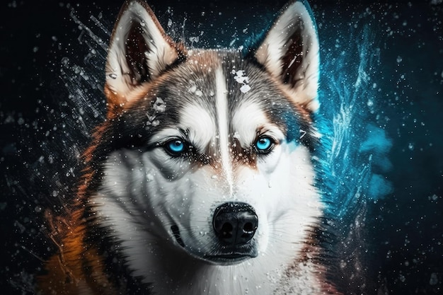 A husky with blue eyes is the perfect winter companion An icy likeness of a Siberian husky