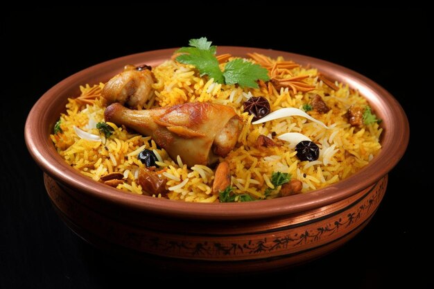 Photo hyderabadi biryani with flavorful chicken chunks