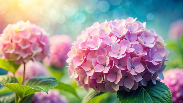 Hydrangea Pink Flower Closeup