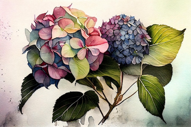 hydrangea watercolor