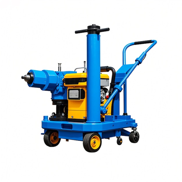 Photo hydraulic concrete pile breaker machine on white background