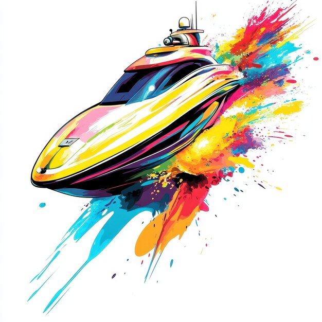 Photo hydrofoil illustration in colorful pop art style