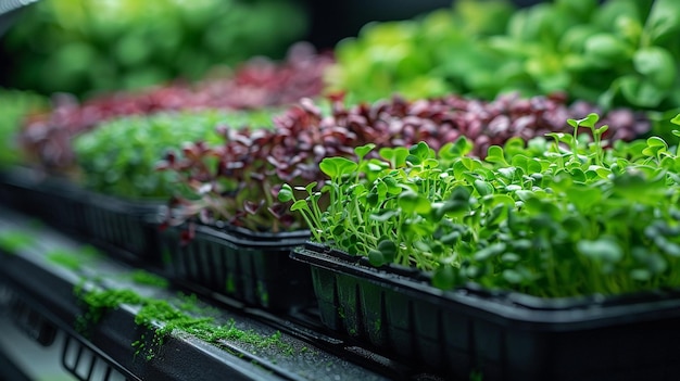 Photo a hydroponic microgreens operation background