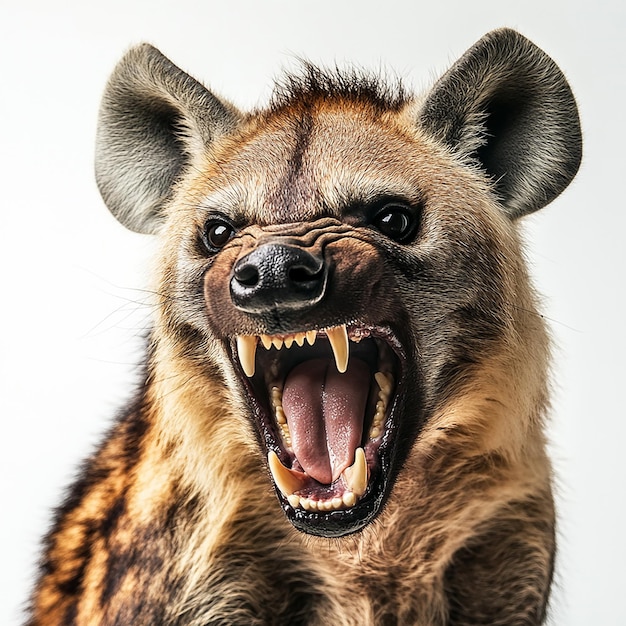 Photo hyena on white background