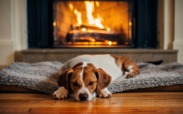 Hygge and Pets Showcase the joy and comfort of dog in a cozy setting