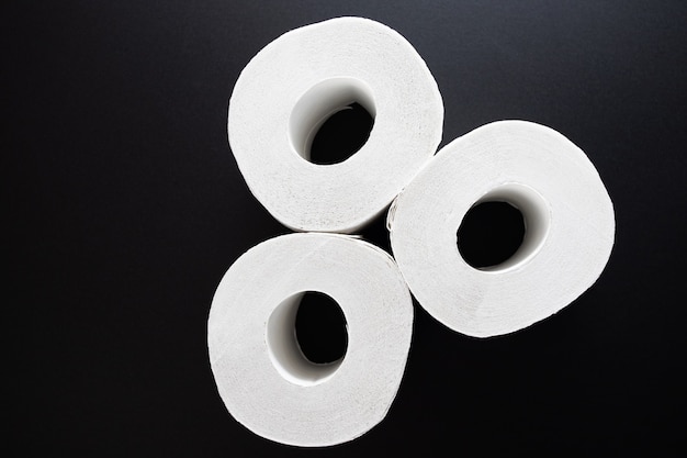 Hygiene and cleanliness. Rolls of white toilet paper