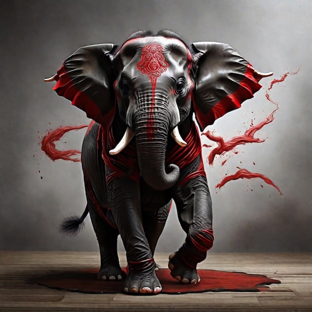 hyper elephant black and red colors