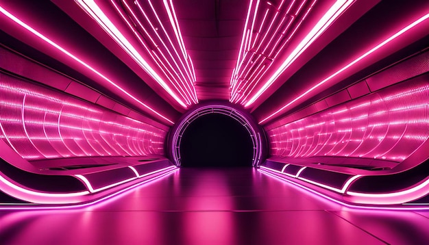 Hyper harp tunnel futuristic neon futuristic background