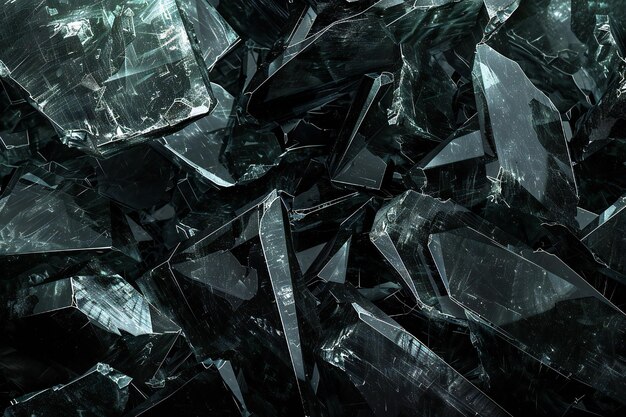 Hyper photo realistic large shards of broken glass dark gothic fantasy art high contrast