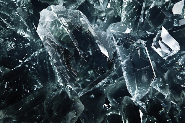 Hyper photo realistic large shards of broken glass dark gothic fantasy art high contrast