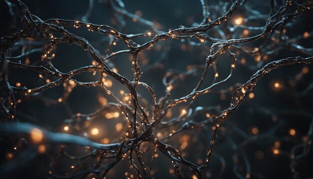 Photo hyper realistic of abstract representation of neurons