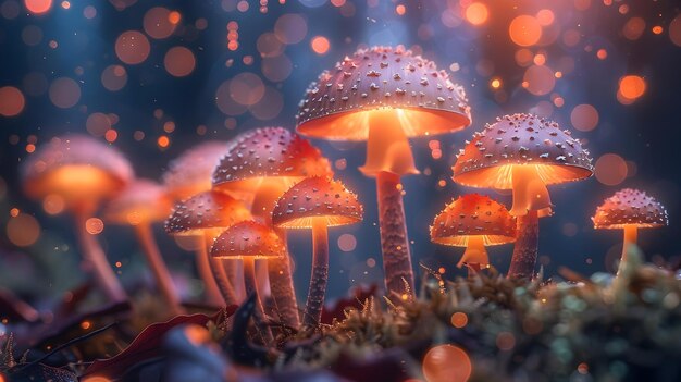 Hyperdetailed Mushrooms and Fungi in Cinematic Lighting A Psychedelic Vaporwave