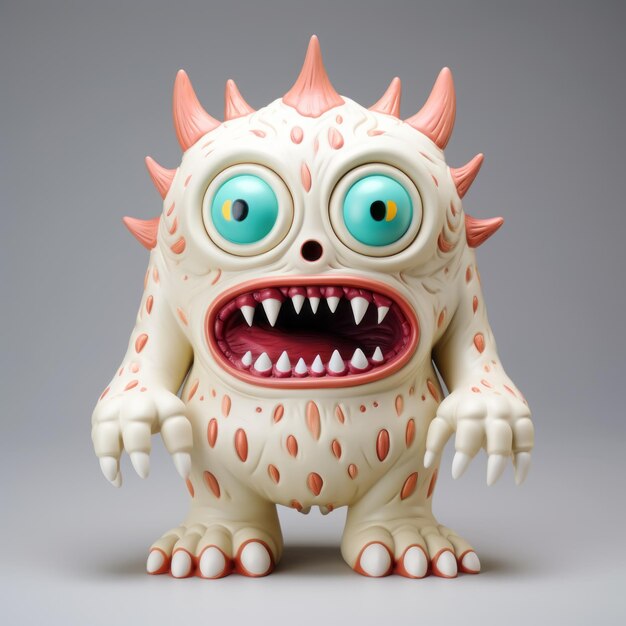 Hyperdetailed Vinyl Toy Monster With Big Eyes And Big Mouth