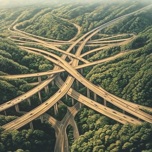 a hyperrealistic image of a highway with a big sign