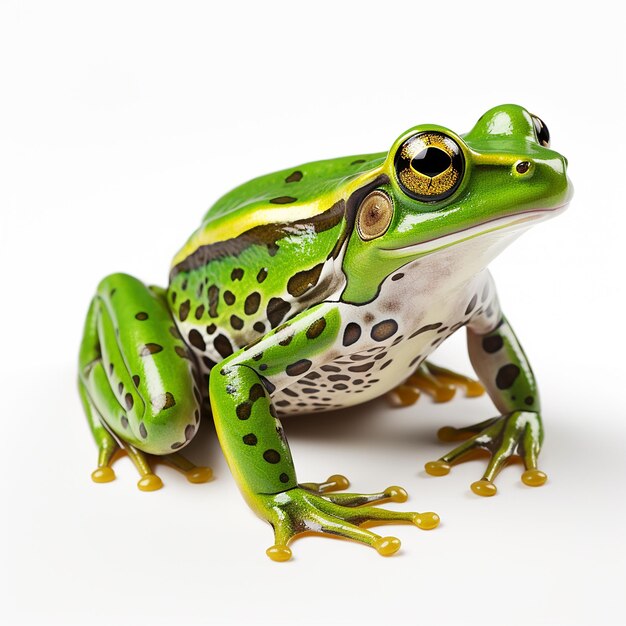 HyperRealistic Photograph Frog on White Background