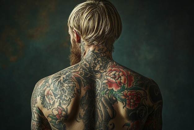 Photo hyperrealistic portrait of a tattoo enthusiast