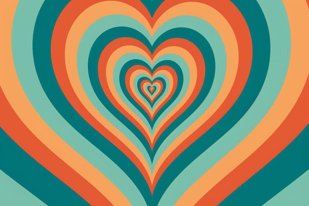 Photo hypnotic tunnel in the shape of a heart wallpaper in the style of the s perfect for cover