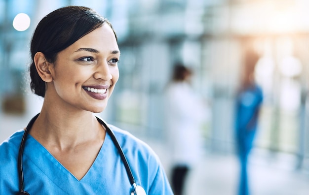 I cant imagine doing anything else Cropped shot of a female nurse standing in a hospital