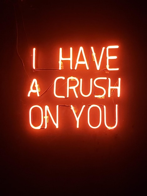 I have a crush on you orange colorful lights background perfect for February or San Valentines Day