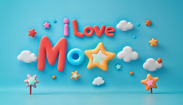 I love mom vector illustration