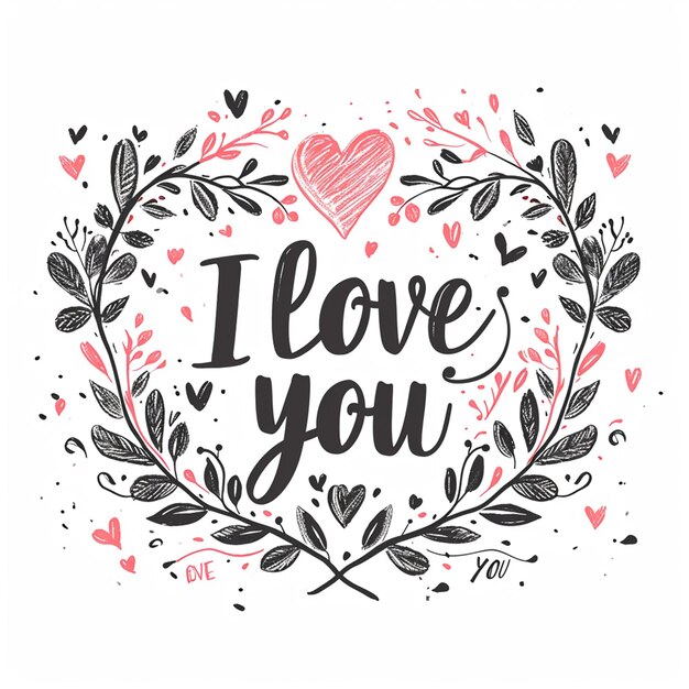 Photo a i love you lettering