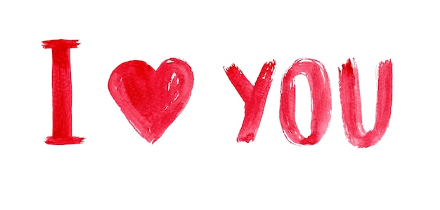 I love you Watercolor text