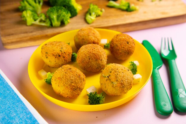 Photo iberico ham croquette. premium tapa in spain.