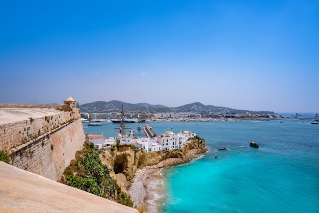 Ibiza Eivissa skyline from Dalt Vila in Balearics