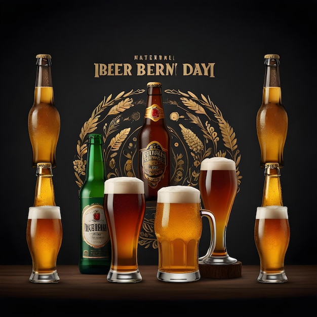 Photo ibrant international beer day festivities image collection