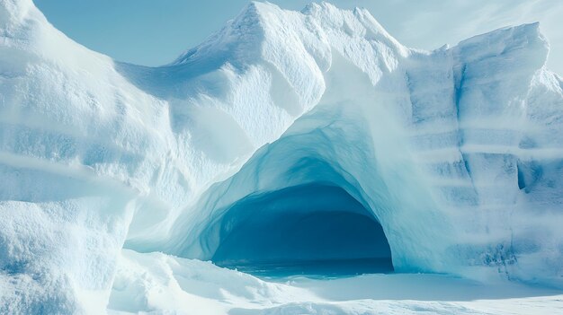 Photo ice cave entrance in antarctica