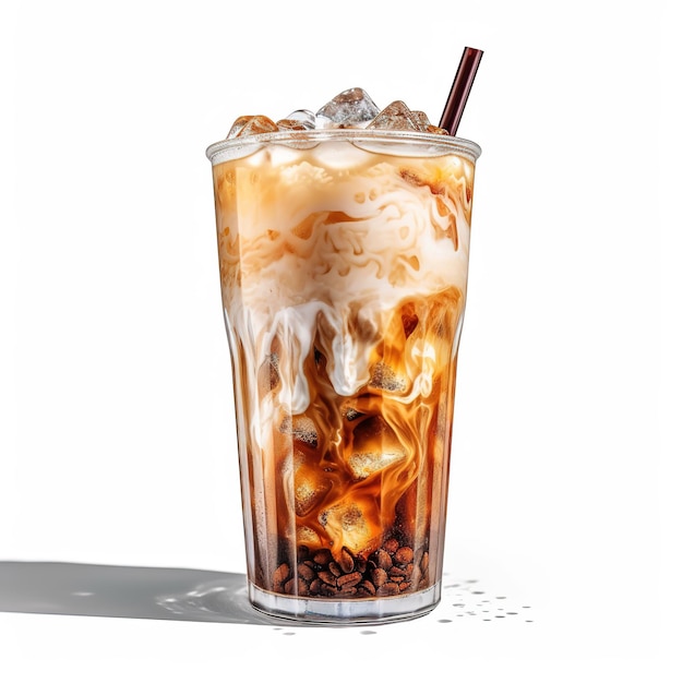 ice coffee in a plastic glass