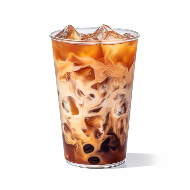 ice coffee in a plastic glass