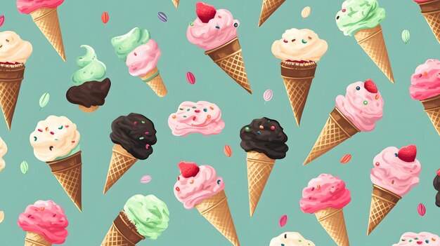 Ice cream background pattern