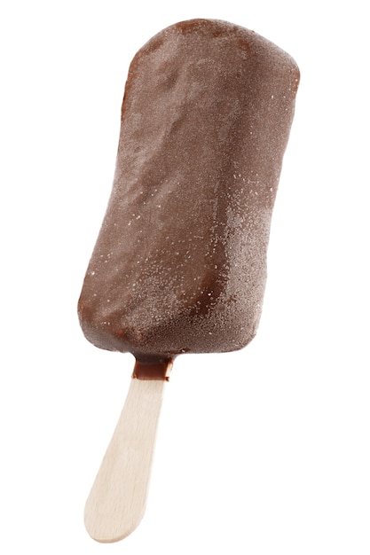 Ice cream in chocolate glaze  on a wooden stick