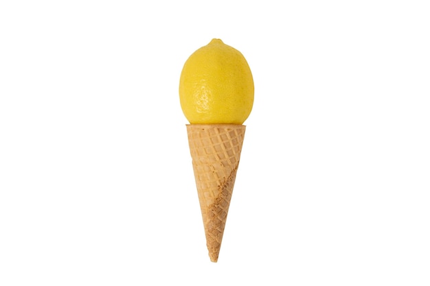 Ice cream cone isolated on a white background.