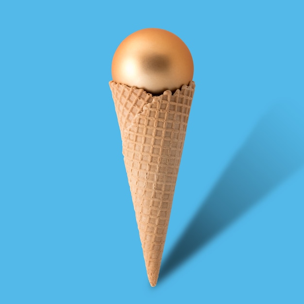 Ice cream cone with christmas ball