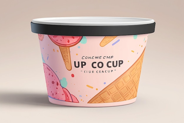 Photo ice cream cup mockup