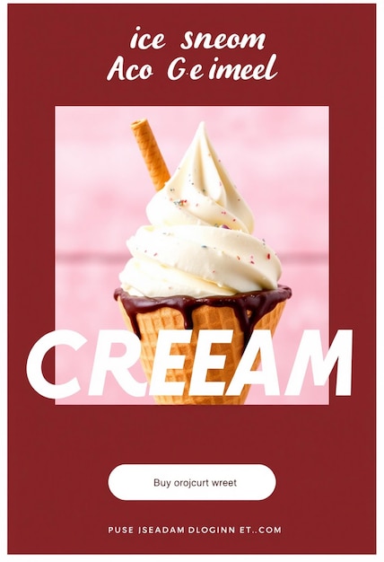 Photo ice cream flyer and social media instagram post template