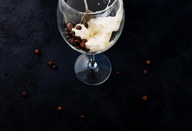 Ice cream on a glass