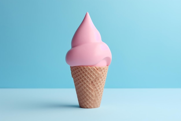 Ice cream ice dessert blue pink art summer cream concept cloud Generative AI