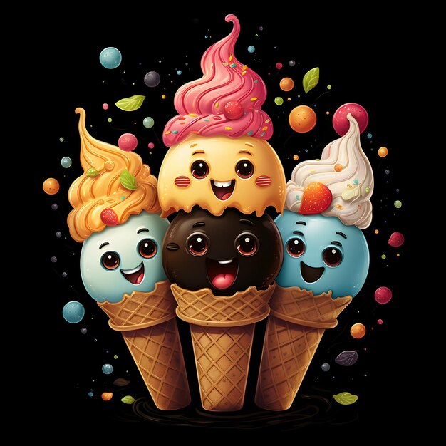 Photo ice cream illustration