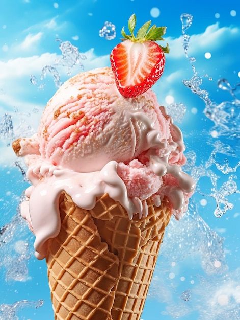 ice cream menu poster design