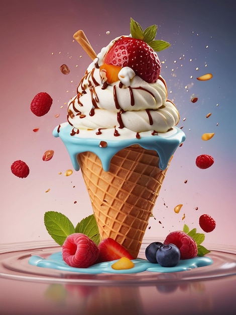 ice cream promotion with fruits