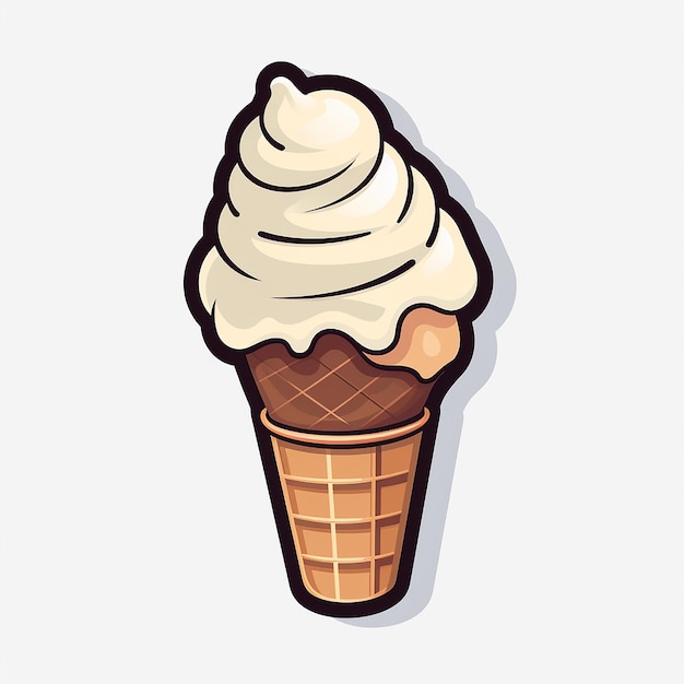 ice cream Sticker on a White Background